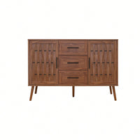 Stylish 2 Door 3 Drawer Accent Storage Cabinet For Living Room Bedroom Dining Room And Study