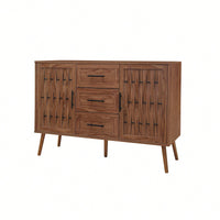 Stylish 2 Door 3 Drawer Accent Storage Cabinet For Living Room Bedroom Dining Room And Study