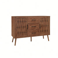 Stylish 2 Door 3 Drawer Accent Storage Cabinet For Living Room Bedroom Dining Room And Study