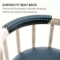 29.5 Inch Dark Blue Leather Wooden Bar Stool For Kitchen Or Home Bar