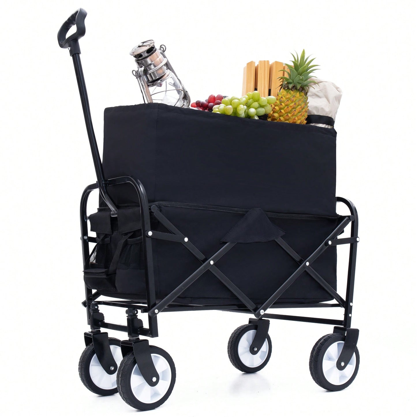 Heavy Duty Collapsible Beach Wagon Utility Cart For Camping Shopping Gardening Fishing Supports 225lbs All-Terrain Wheels