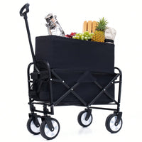 Heavy Duty Collapsible Beach Wagon Utility Cart For Camping Shopping Gardening Fishing Supports 225lbs All-Terrain Wheels