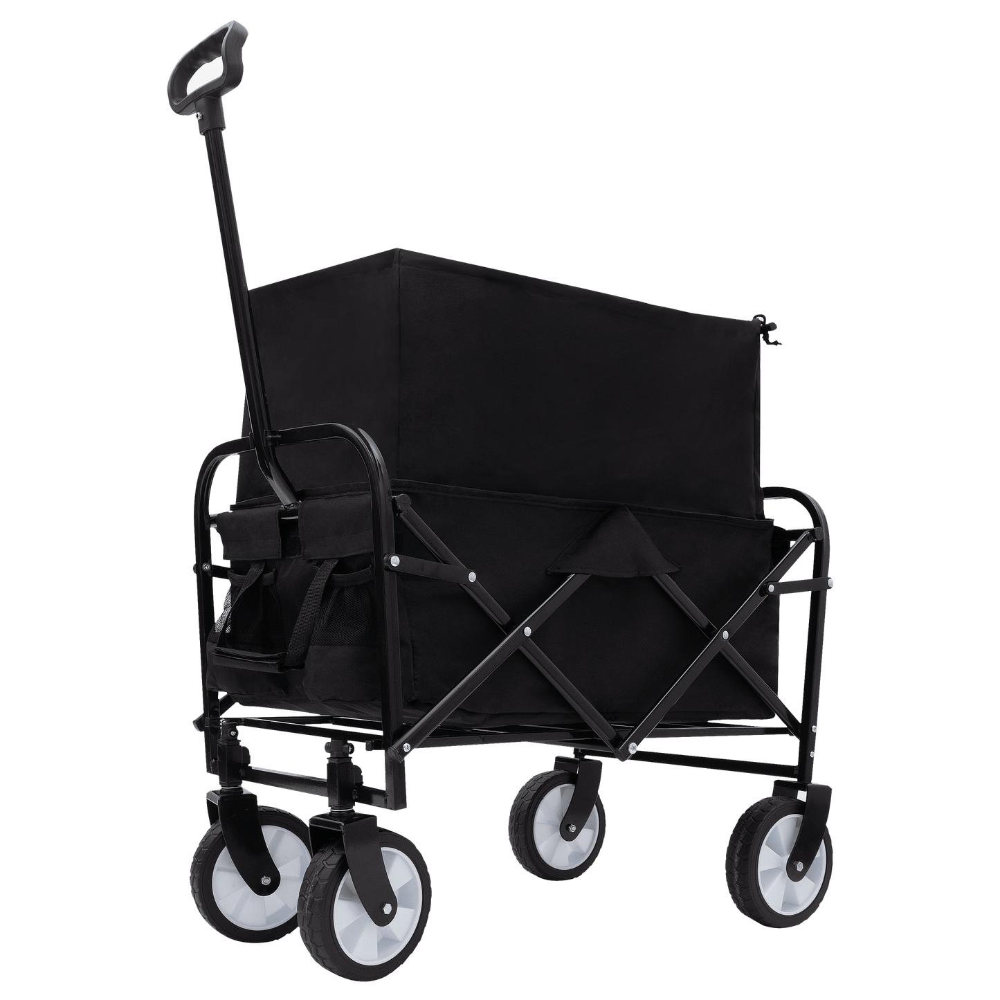 Heavy Duty Collapsible Beach Wagon Utility Cart For Camping Shopping Gardening Fishing Supports 225lbs All-Terrain Wheels