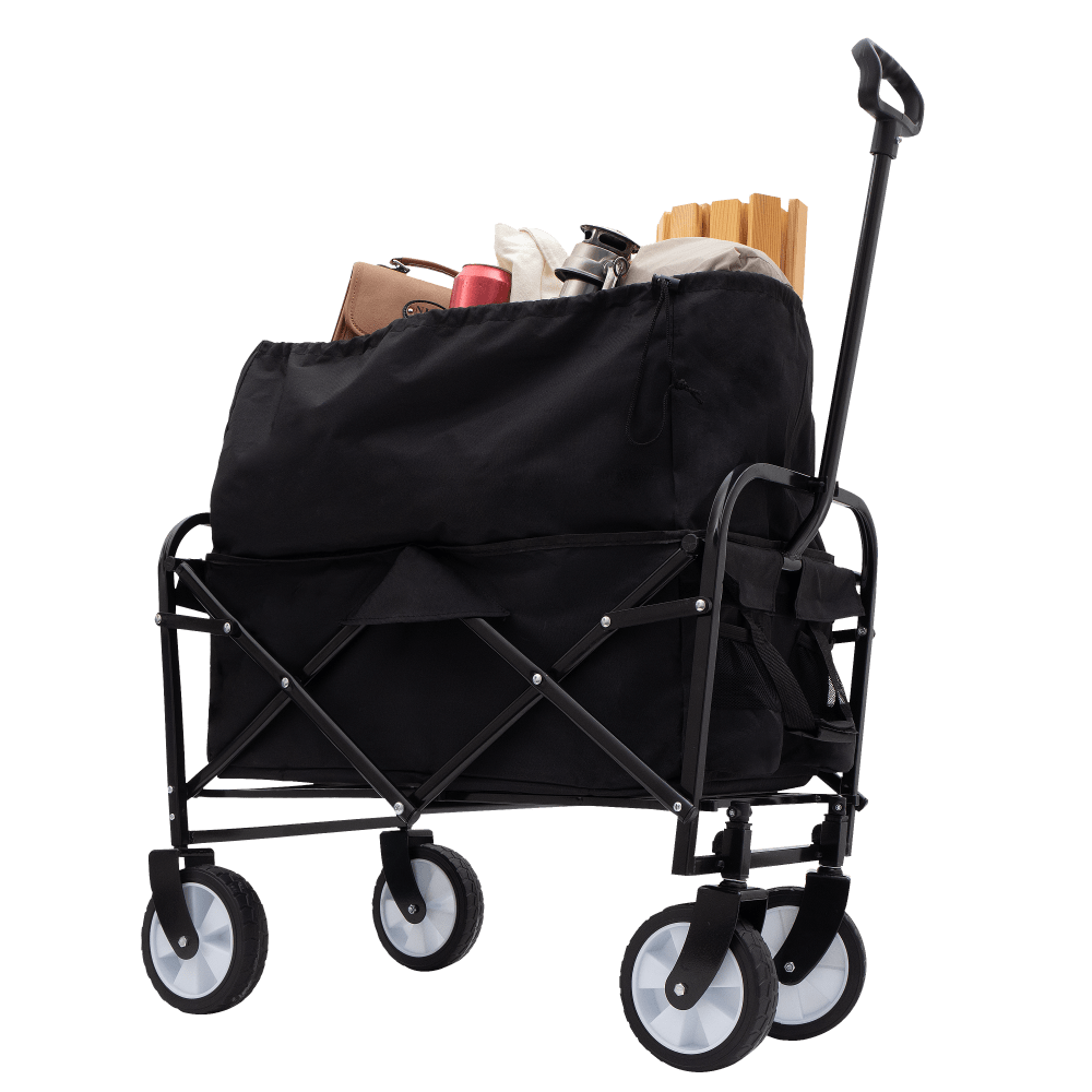 Heavy Duty Collapsible Beach Wagon Utility Cart For Camping Shopping Gardening Fishing Supports 225lbs All-Terrain Wheels