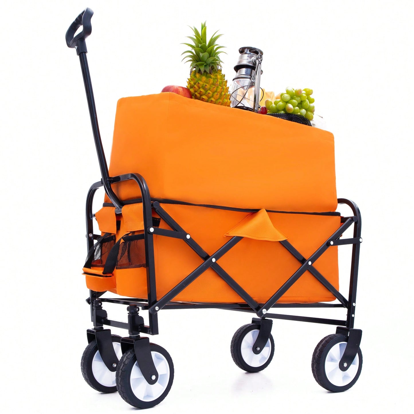 Heavy Duty Collapsible Beach Wagon Utility Cart For Camping Shopping Gardening Fishing Supports 225lbs All-Terrain Wheels