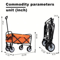 Heavy Duty Collapsible Beach Wagon Utility Cart For Camping Shopping Gardening Fishing Supports 225lbs All-Terrain Wheels