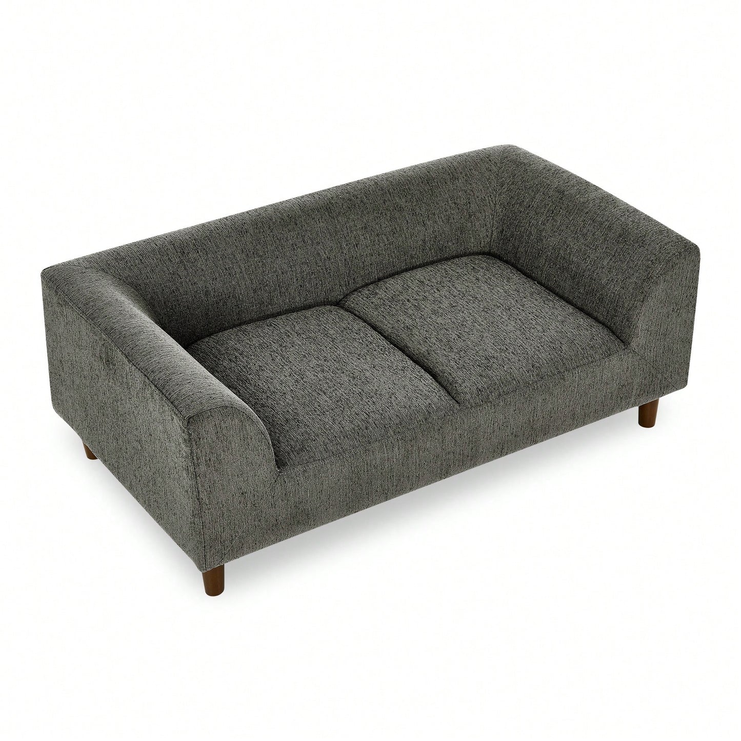 Modern Rectangular Pet Sofa With Backrest And Armrests For Medium And Large Dogs - Soft Comfortable Cushion In Dark Grey