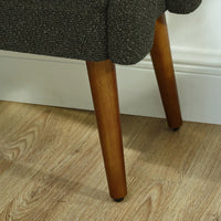 Contemporary Beige Living Room Bench with Soft Cushion, Unique Armrests, and Rubber Wood Legs for Living Rooms, Bedrooms, and Entrances