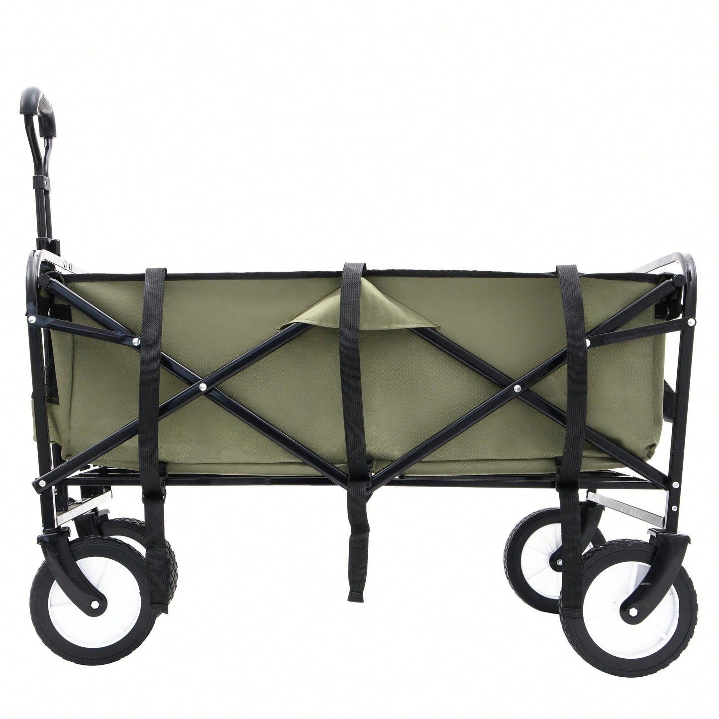 Versatile Collapsible Utility Wagon With All-Terrain Wheels For Camping Shopping Gardening Fishing Supports 225lbs Brown