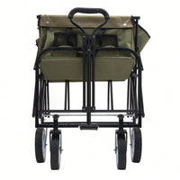 Versatile Collapsible Utility Wagon With All-Terrain Wheels For Camping Shopping Gardening Fishing Supports 225lbs Brown