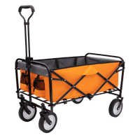 Versatile Collapsible Utility Wagon With All-Terrain Wheels For Camping Shopping Gardening Fishing Supports 225lbs Brown