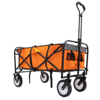 Versatile Collapsible Utility Wagon With All-Terrain Wheels For Camping Shopping Gardening Fishing Supports 225lbs Brown