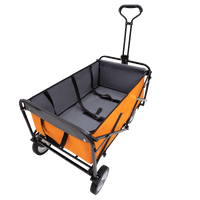 Versatile Collapsible Utility Wagon With All-Terrain Wheels For Camping Shopping Gardening Fishing Supports 225lbs Brown