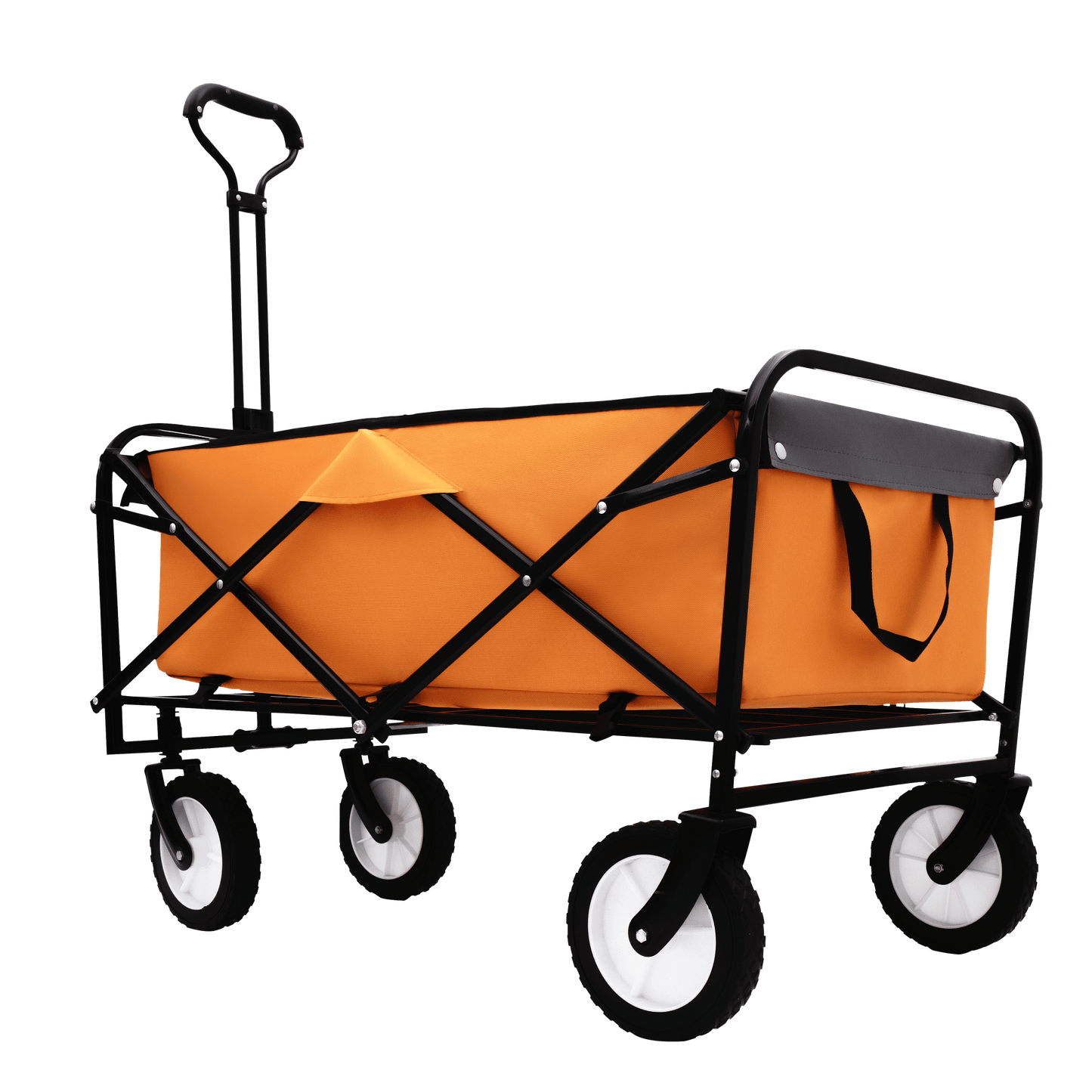 Versatile Collapsible Utility Wagon With All-Terrain Wheels For Camping Shopping Gardening Fishing Supports 225lbs Brown