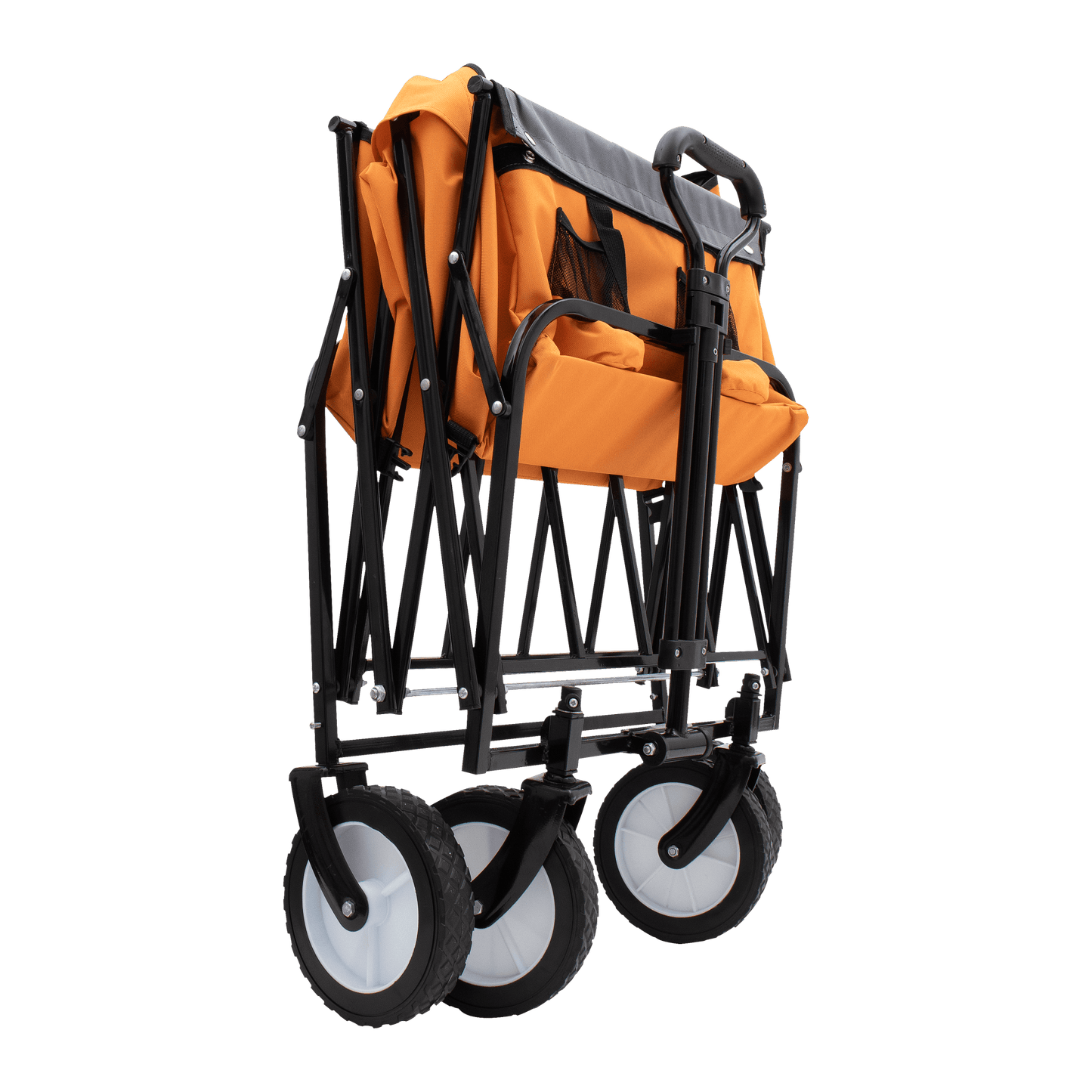 Versatile Collapsible Utility Wagon With All-Terrain Wheels For Camping Shopping Gardening Fishing Supports 225lbs Brown