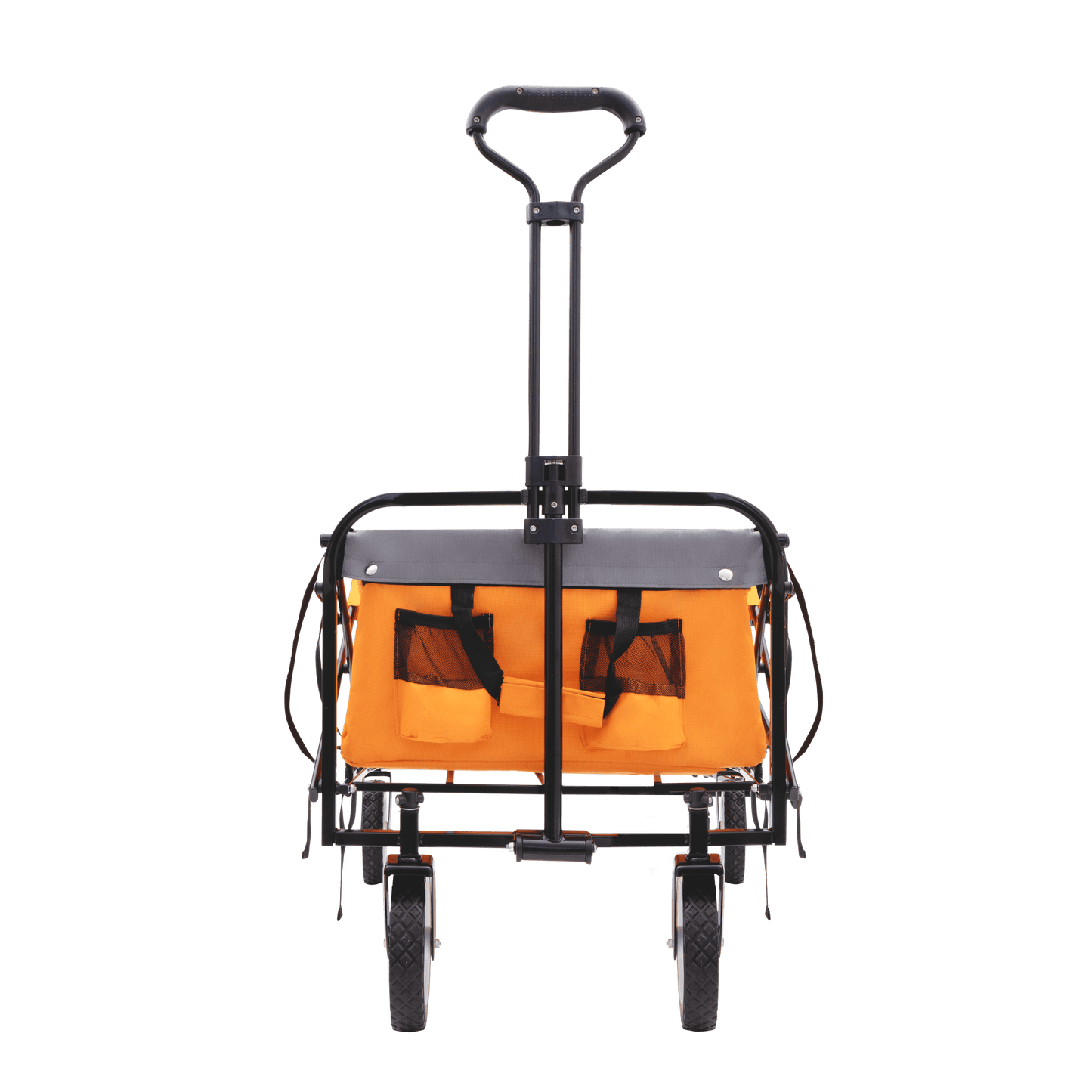 Versatile Collapsible Utility Wagon With All-Terrain Wheels For Camping Shopping Gardening Fishing Supports 225lbs Brown