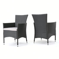 Set Of 2 Modern Dining Chairs Stylish Upholstered Seat With Wooden Legs For Home And Kitchen