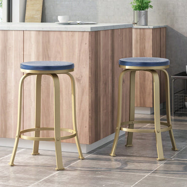Set Of 2 Modern Counter Stools For Kitchen Island Or Bar Height Seating