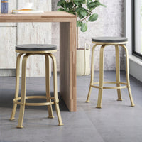 Set Of 2 Modern Counter Stools For Kitchen Island Or Bar Height Seating