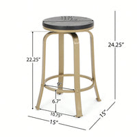 Set Of 2 Modern Counter Stools For Kitchen Island Or Bar Height Seating