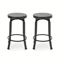 Set Of 2 Modern Counter Stools For Kitchen Island Or Bar Height Seating
