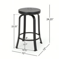 Set Of 2 Modern Counter Stools For Kitchen Island Or Bar Height Seating