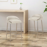 Set Of 2 Modern Counter Stools For Kitchen Island Or Bar Height Seating