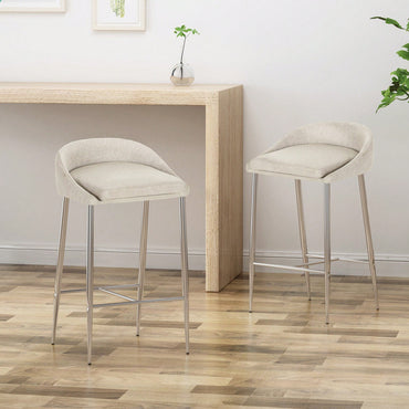 Set Of 2 Modern Counter Stools For Kitchen Island Or Bar Height Seating