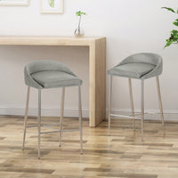Set Of 2 Modern Counter Stools For Kitchen Island Or Bar Height Seating