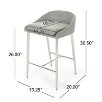 Set Of 2 Modern Counter Stools For Kitchen Island Or Bar Height Seating