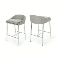 Set Of 2 Modern Counter Stools For Kitchen Island Or Bar Height Seating