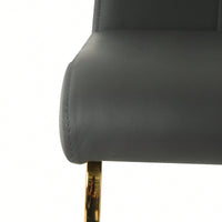 Elegant Charcoal Upholstered Dining Chair Set With Gold-Plated Metal Legs For Kitchen Living Room Bedroom