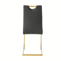 Elegant Charcoal Upholstered Dining Chair Set With Gold-Plated Metal Legs For Kitchen Living Room Bedroom