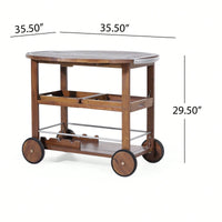 Elegant Mobile Bar Cart With Storage And Serving Tray For Home Entertaining