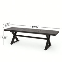 Outdoor Dining Bench For Stylish Patio Seating Antique Matte Black