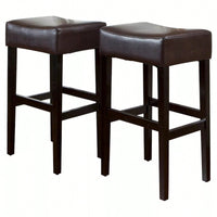Set Of 2 Backless Leather Counter Height Barstools For Modern Kitchen And Dining Spaces