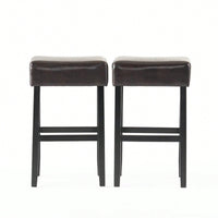 Set Of 2 Backless Leather Counter Height Barstools For Modern Kitchen And Dining Spaces