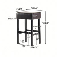 Set Of 2 Backless Leather Counter Height Barstools For Modern Kitchen And Dining Spaces