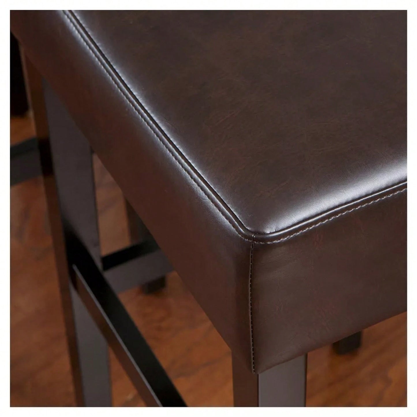 Set Of 2 Backless Leather Counter Height Barstools For Modern Kitchen And Dining Spaces