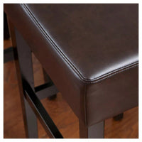 Set Of 2 Backless Leather Counter Height Barstools For Modern Kitchen And Dining Spaces