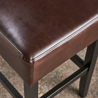 Set Of 2 Backless 26 Inch Counter Stools In Brown For Kitchen Or Bar Seating