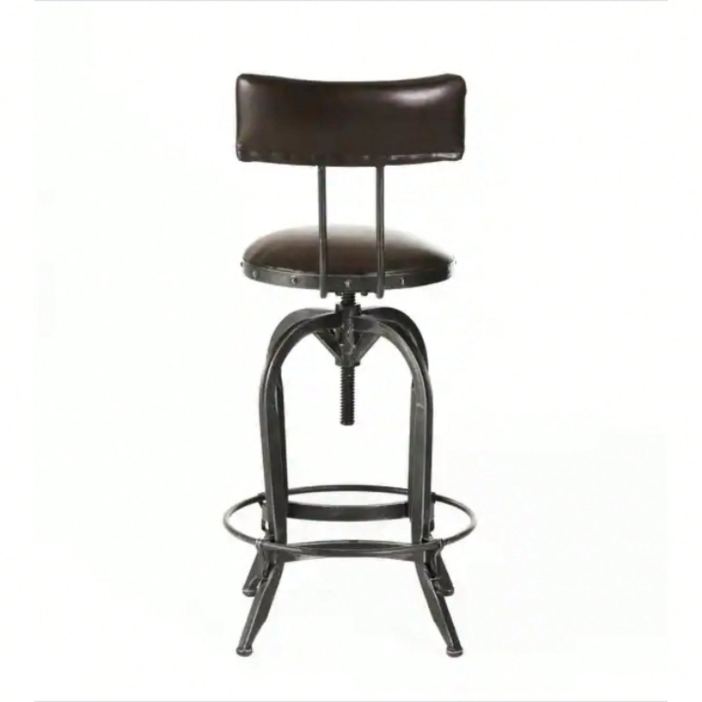 Upholstered Adjustable Height Swivel Barstool For Kitchen Or Home Bar Seating