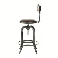 Upholstered Adjustable Height Swivel Barstool For Kitchen Or Home Bar Seating