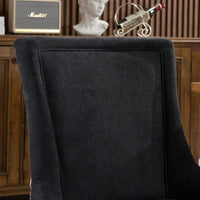Leopard Print Thickened Fabric Dining Chairs With Solid Wood Legs And Bronze Nail Head - Set Of 2