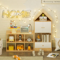 House-Shaped Kids Bookshelf And Organizer With Adjustable Design For Playroom Or Bedroom Easy Assembly And Safe For Children