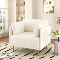 Stylish 39 Inch Upholstered Accent Chair With Plush Cushions And Elegant Armrests For Cozy Living Room Bedroom Or Office Lounge Seating