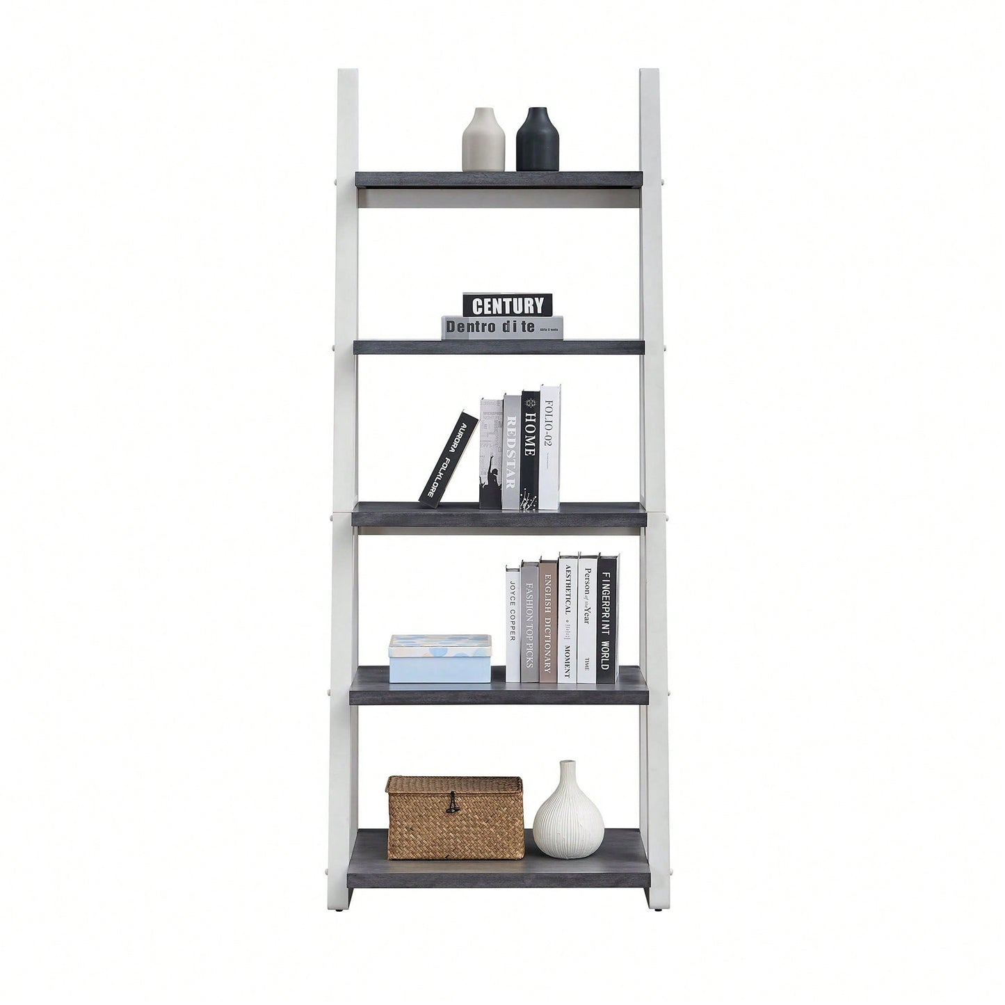 5-Tier Ladder Shelf Storage Rack For Living Room Home Office Kitchen Bedroom Apartment