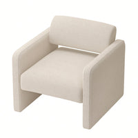 Comfortable Upholstered Beige Single Sofa Chair With Armrests For Dining Room Bedroom Living Room Reception