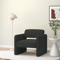 Comfortable Upholstered Beige Single Sofa Chair With Armrests For Dining Room Bedroom Living Room Reception