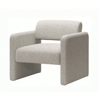 Comfortable Upholstered Beige Single Sofa Chair With Armrests For Dining Room Bedroom Living Room Reception